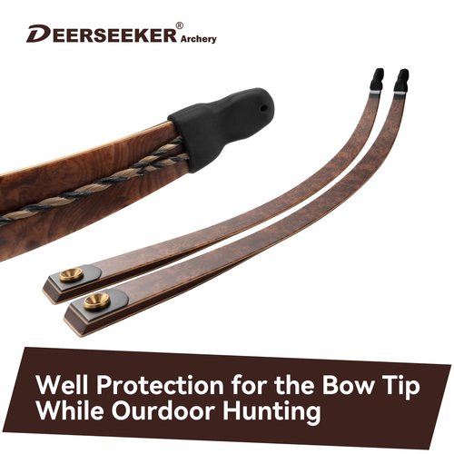 Deerseeker Recurve Bow Tip Protector Longbow Tip Guard Archery Silicon Recurve Tip Protection Hunting Accessories with 2 Pack