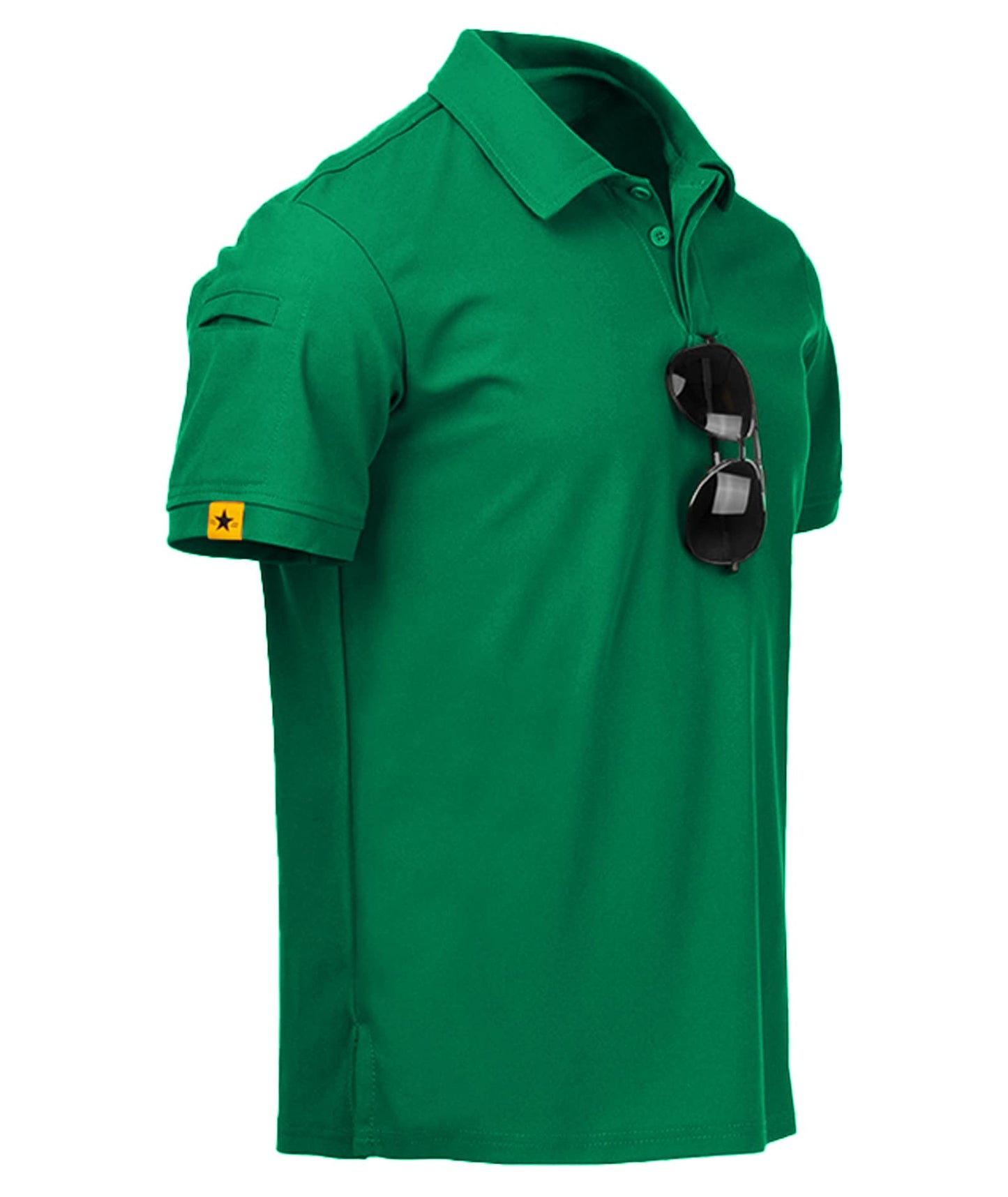 ZITY Mens Polo Shirt Short Sleeve Sports Tactical T-Shirt Athletic Golf Polos Daily Casual Stylish Collared Shirts for Men Viridian Medium