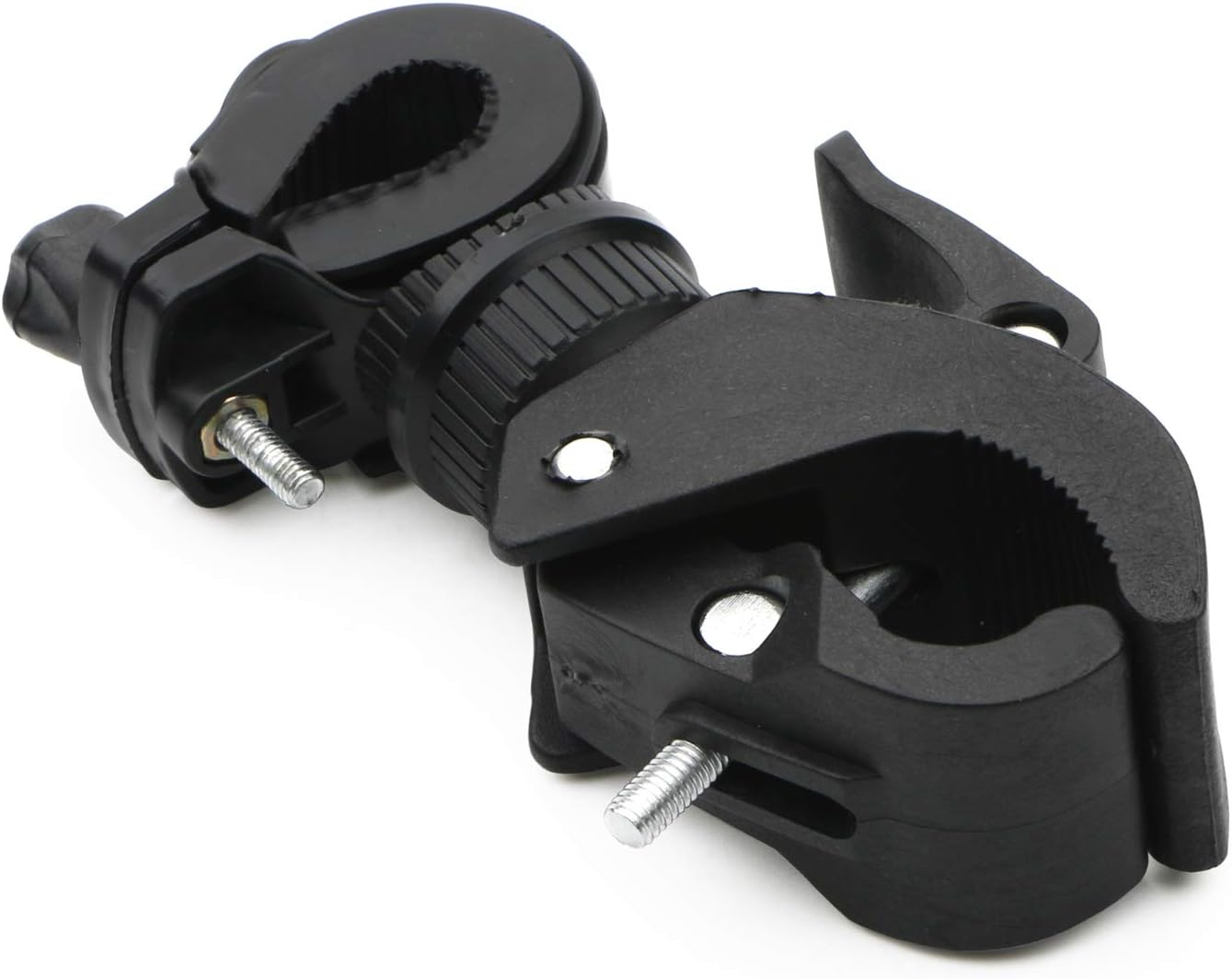 4pcs Universal Bike Bicycle Flashlight Lamp Mount Clamp Stand Holder 360º Rotation, Black