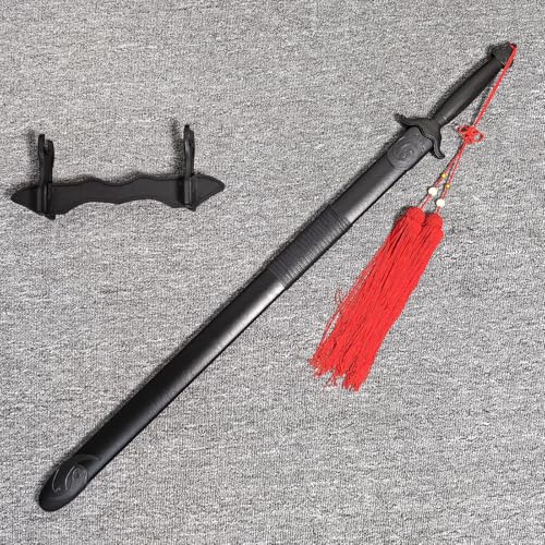 High Elasticity Plastic Tai Chi Sword 99cm with Red Tassel for Martial Arts Training