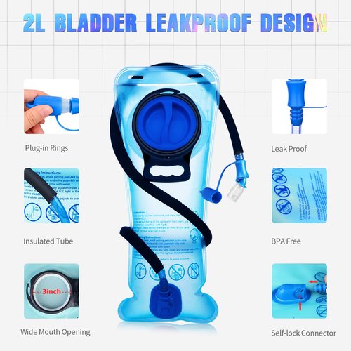 Niggeey Hydration Backpack, Festival Rave Hydration Pack, Water Backpack with 2L Hydration Bladder, Rave Backpack Hydration Pack Hydropack Hydro for Hiking, Biking, Festivals, Raves