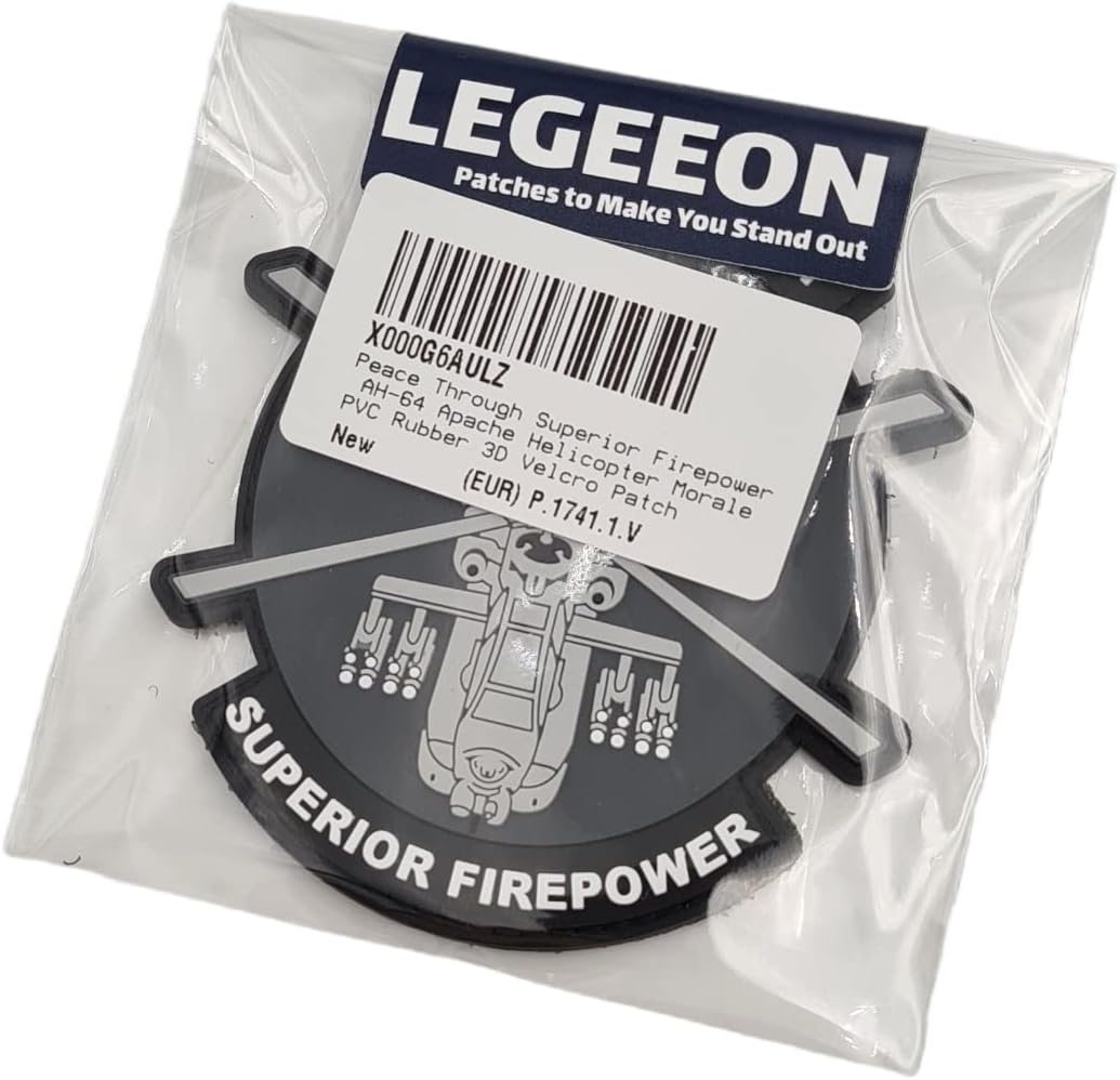 AH-64 Apache Helicopter PVC Patch - Velcro Compatible for Hats, Backpacks & Gear