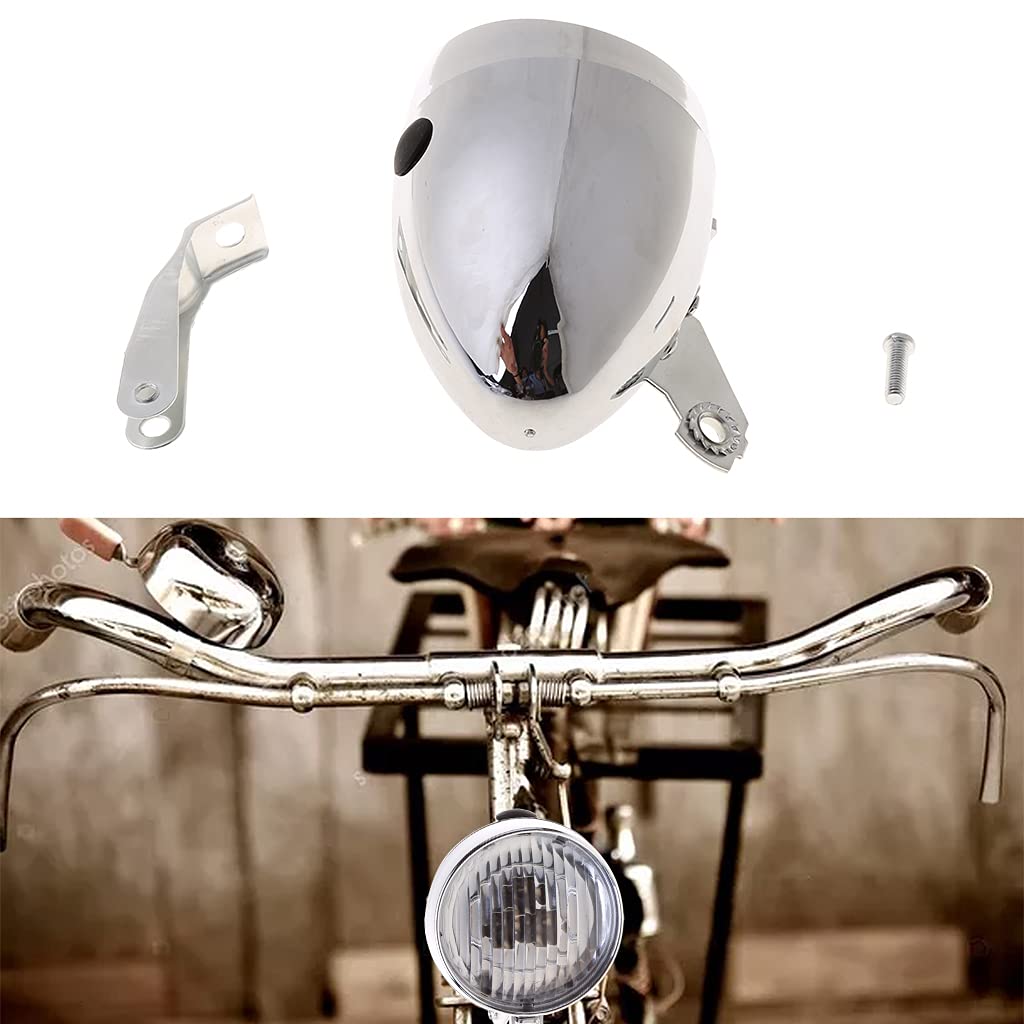 FGDTREE Classic Retro Streamlined Bicycle for Head Light LED Metal B Cycling Lighting Equipment