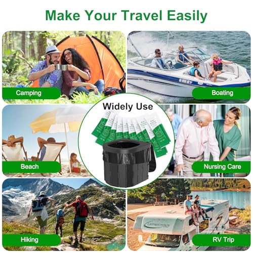 Lemon Scent Poo Gel for Portable Toilet - 100PCS Camping & Travel Waste Absorbent Powder