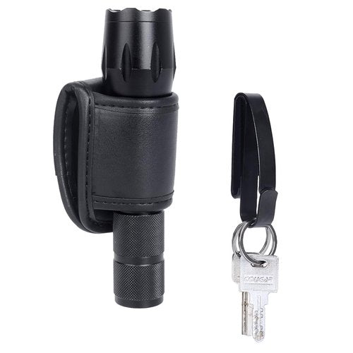 TAFTACFR Open Top Compact Light Holders Tactical Key Ring Holder Special for Police and Fire Agencies,Flashlight Holster Duty Belt Key Clip with Keyrings for Police,Law Enforcement and Workers
