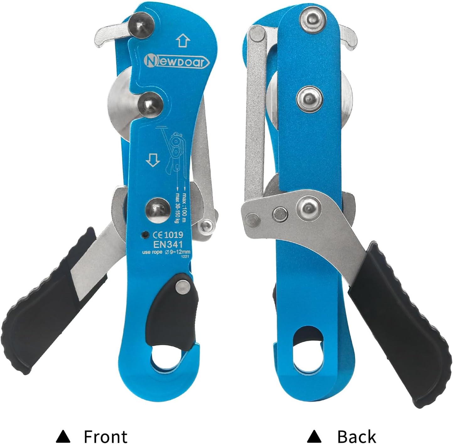 NewDoar Climbing Stop Descender Rappelling Belay for Ropes 10-12mm The Novices for Rescue & Arborist CE Certification