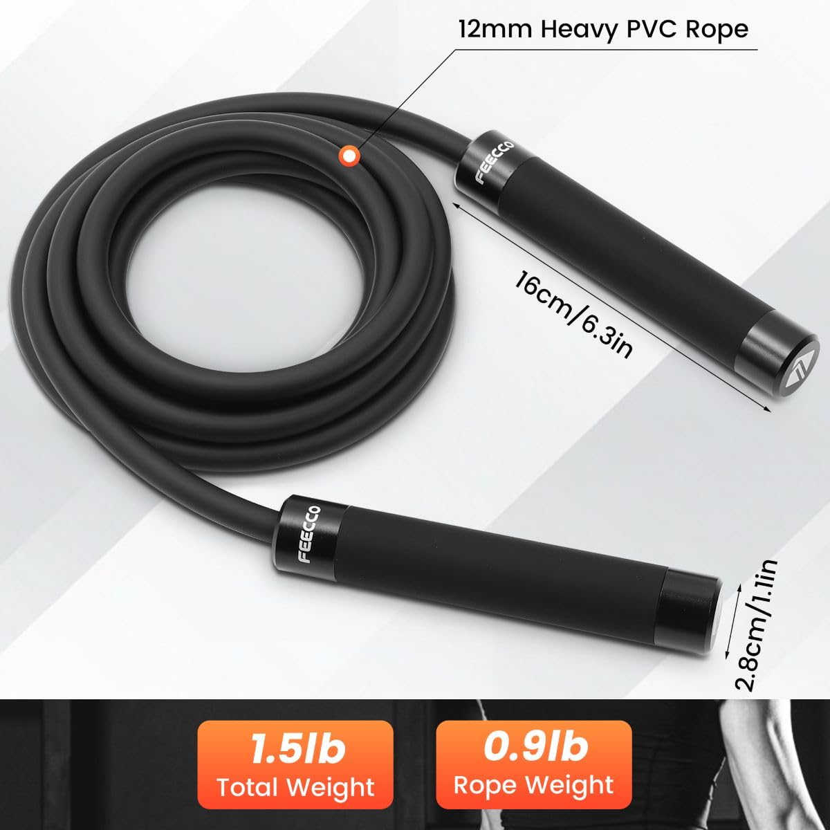 FEECCO Weighted Jump Rope