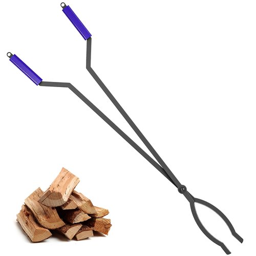 IDZO 40" Fireplace Tongs, Heavy Duty Steel Fire Tongs, Log Grabber, Firewood Tongs & Fire Pit Tools for Fire Pits, Campfires, Fire Rings, Backyard Deck, Suitable for Indoor & Outdoor Use