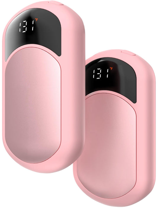 Hand Warmers Rechargeable, 3 Heat Levels (104–131°F) with AI Temp & Battery Display, Pocket Electric Hand Warmers, Fast Heating, Fits in Gloves, Gifts for Women & Men