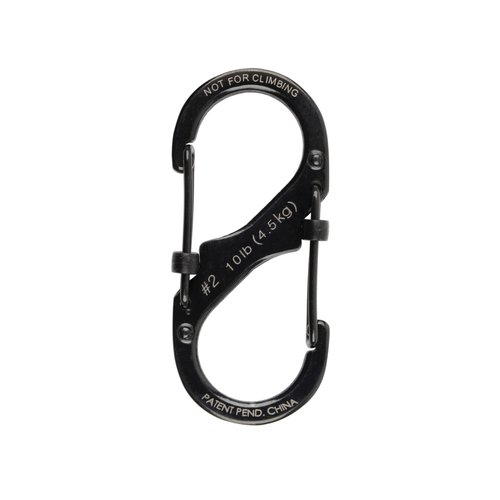 Nite Ize S-Biner SlideLock Stainless Steel - Secure Key Holder Carabiner with SlideLocks - Key & Keychain Organizer - Lockable Carabiner for Daily Use - Size 2, Black (5 Pack)