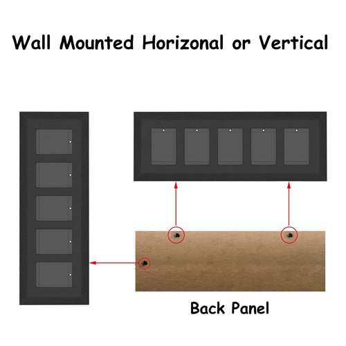 Bivitre 2 Pack Baseball Card Display Case - Wall Mount, Holds Sports Cards for Basketball, Football, Hockey - Black Standard (4 Cards)