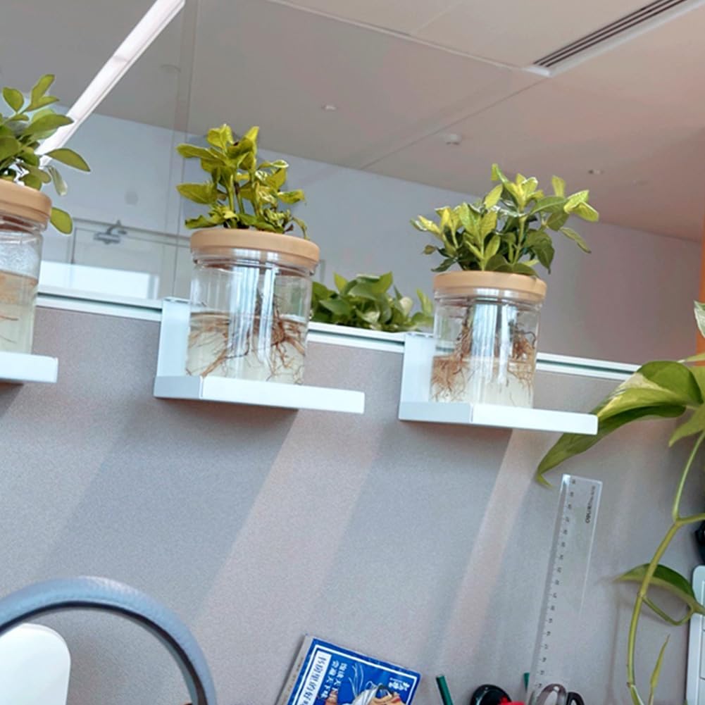 Office Small Cubicle Shelf Storage Organizer Floating Corner Rack Hanging Mini Shelf Adjustable Home Office Essentials for Small Planter Statue Decor Photo Frame 2 Pack