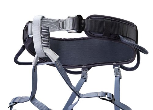 PETZL CORAX Comfortable and fully adjustable harness for gym and outdoor climbing, dual buckle waist, 2, dark gray