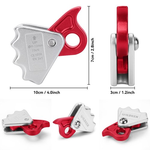 WILDKEN Climbing Ascender Fall Protection Belay Device Climbing Rope Grab for Rock Climbing Mountaineering Tree Arborist Expedition Caving Rescue Aerial Work