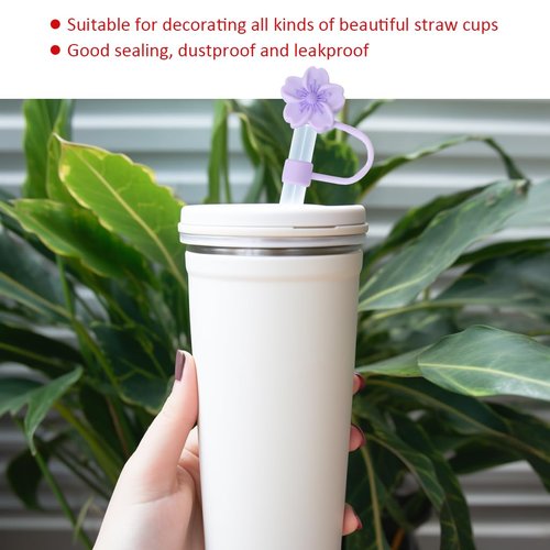 Eoopoon Water Bottle Handle Strap with 3Pcs Straw Cover Caps for Stanley Cup, Dust-Proof Reusable Silicone Straw Cap for Stanley 30&40 Oz Tumbler, Stanley Cup Accessories(Pink A)