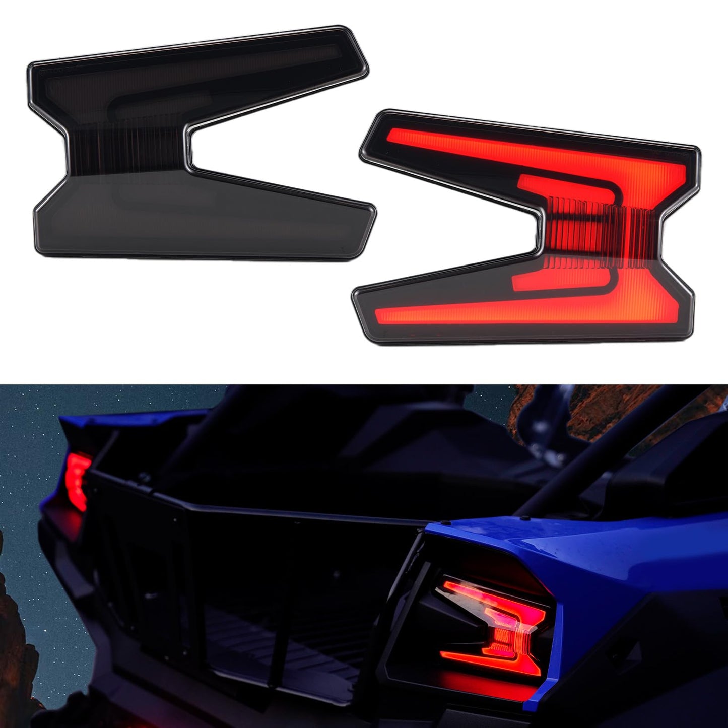 AUPOWER Smoked LED Tail Lights for Kawasaki Teryx KRX 1000 Accessories, Rear LED Taillights Upgrade Brake Light Stop Lamps for Kawasaki Teryx KRX KRX 4 1000 2023-2025,Replace OEM # 23024-0005,2PCS