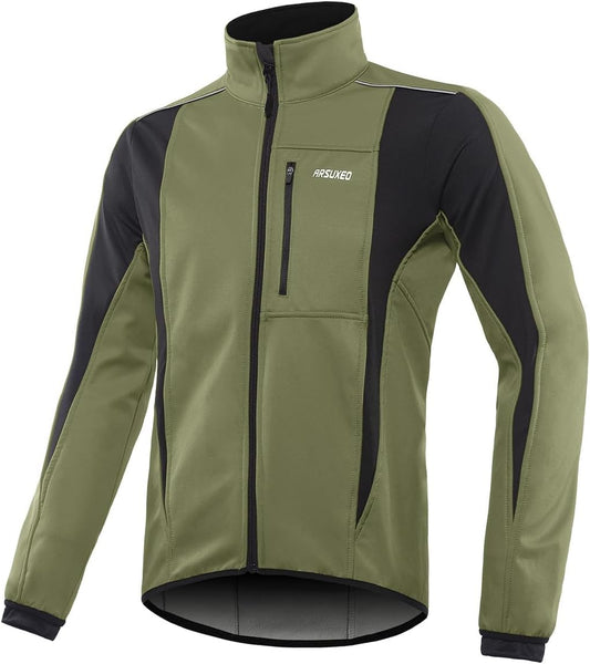 Windproof Waterproof Thermal Cycling Jacket for Winter | ARSUXEO 15K Softshell