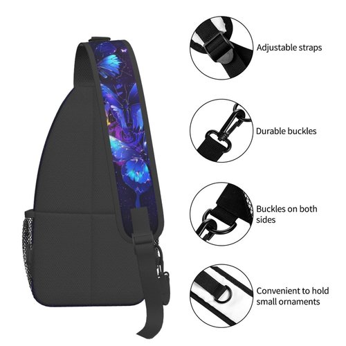 Nmbvcxz Butterflies Crossbody Sling Bag for Women Men Sling Backpack Casual Travel Hiking Daypack Chest Shoulder Bag