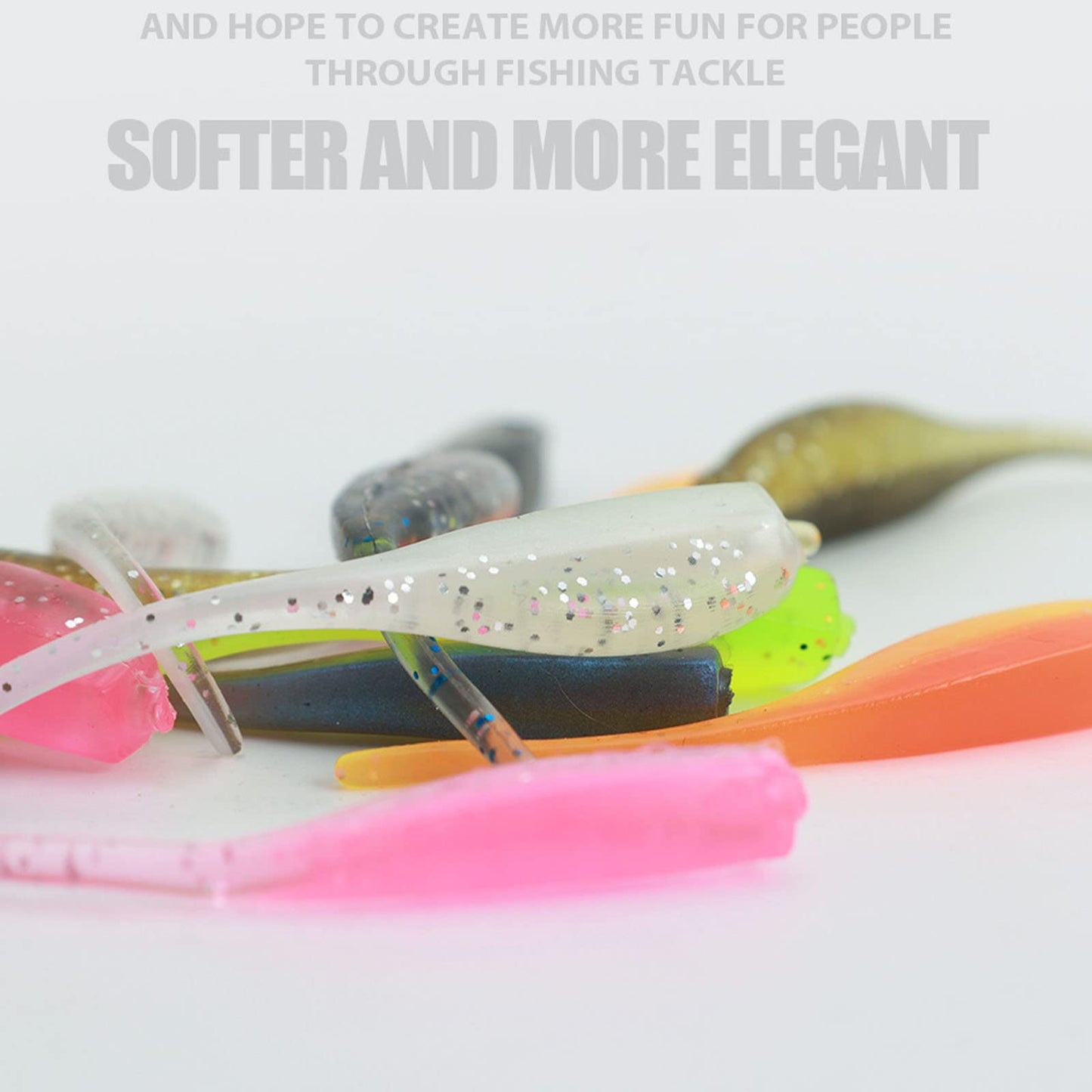 75Pcs A Soft Plastic Colorful Crappie & Panfish Shad Baits Lures Kit