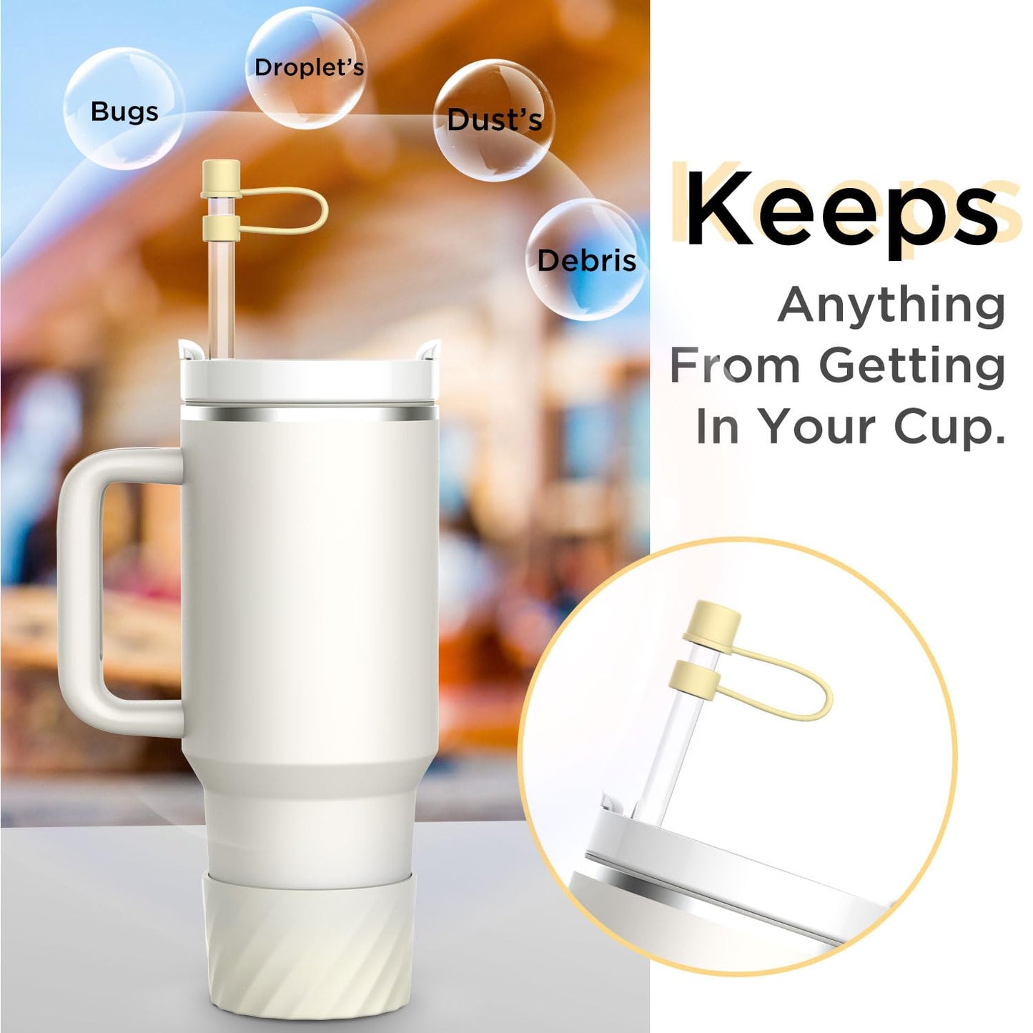 AICase for Stanley Boot Bottom Protector and Straw Cover Topper Cap with Reusable Replacement Straws for Stanley/Simple Modern 30/40 Oz Tumbler Cup Accessories