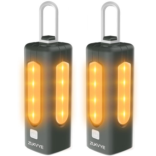 ZUKVYE 2 Pack Rechargeable LED Camping Lantern - Waterproof Tent Light with 8 Light Modes, Perfect for Camping, Hurricane, Emergency, Hiking, Fishing