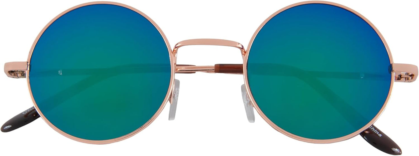 OWL Round Sunglasses Metal Frame Hippie Sunglasses UV400 Polycarbonate Circle Lens John Lennon Sunglasses for Men Women