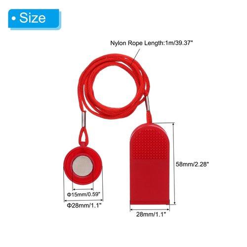 PATIKIL Universal Treadmill Magnet Safety Key 1.1inch, Treadmill Key Replacement with Magnetic Safety Switch Lock for Running Machine Image Gym, Red