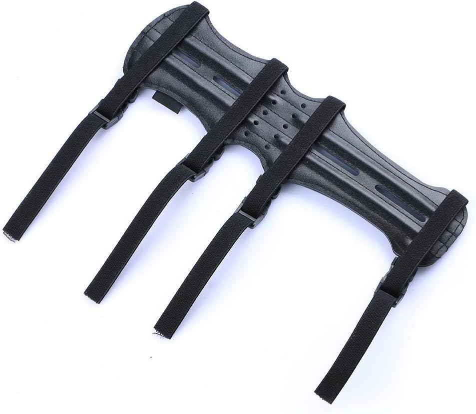 TOPARCHERY 12" Ultra Lightweight Leather Arm Guard - Adjustable 4-Strap for Archery