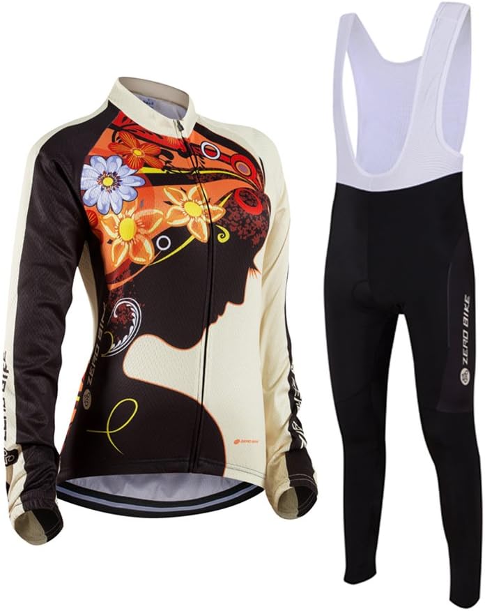 Women's Breathable Long Sleeve 3D Gel Padded Bicycle Cycling Suit Mesh Cloting Pants Set UV Protective