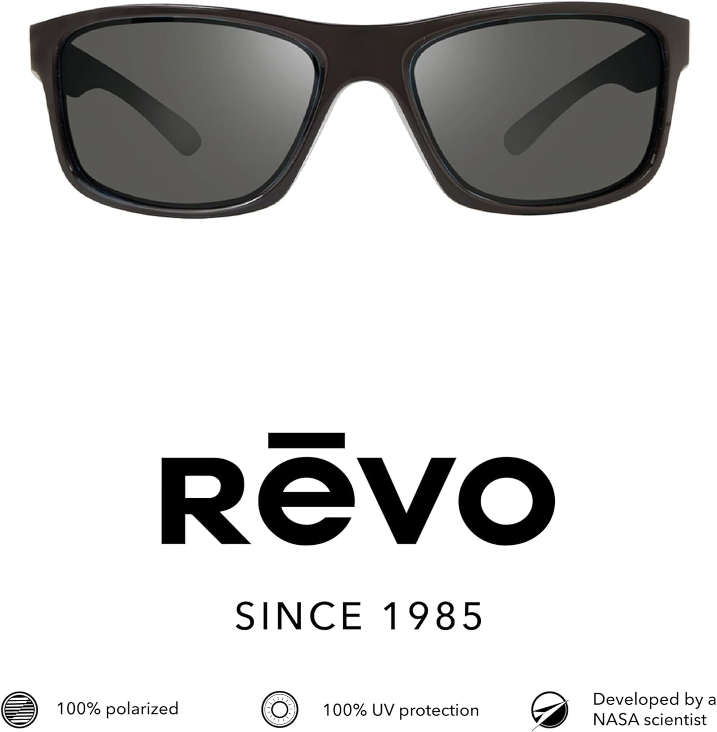 Revo Sunglasses Harness: Polarized Lens with Rectangle Sport Wrap Frame