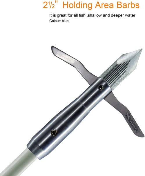 maifield Bowfishing Head Carbon/Glass-Fiber Arrow Shafts 2 Mechanical Barbs 2.5" Holding Area Archery Broadhead Fits 5/16" Fiberglass Arrow Shaft 3/6 PK