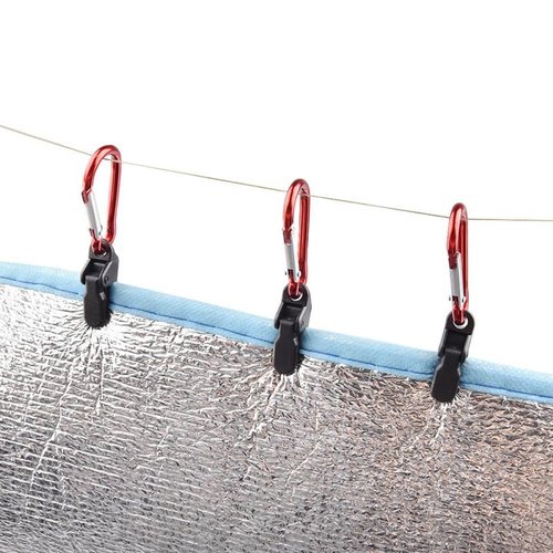 Outanaya 10pcs Tent Clip with Carabiner Lock Grip Durable Outdoor Tarp Clips for Camping Awnings Tarpaulins and Heavy Duty
