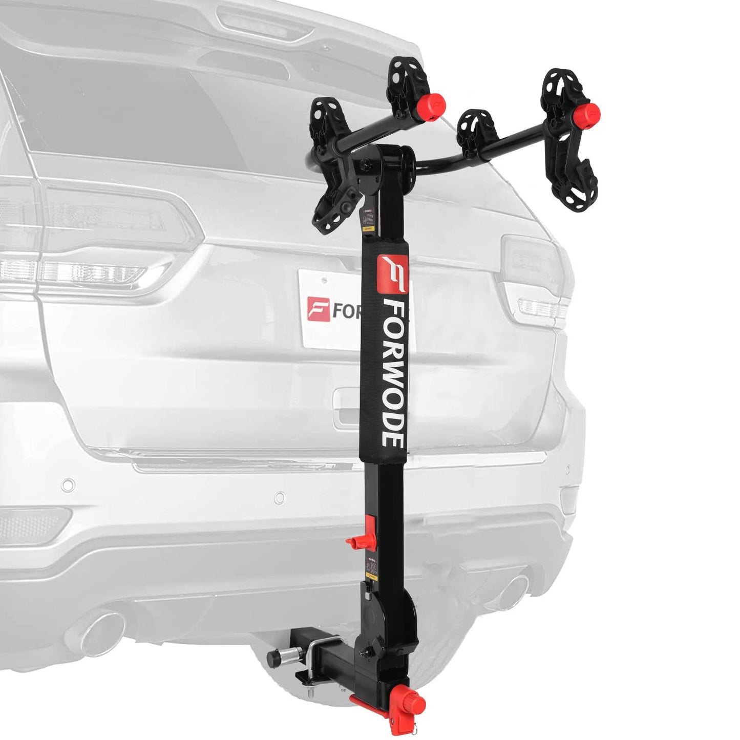 Forwode 2 Bike Hitch Mount Rack, Tiltable Foldable Bicycle Carrier Wobble Free Locking Hitch Quick Release 2-Inch Receiver Black (C-Upgraded versin, 2Bike)