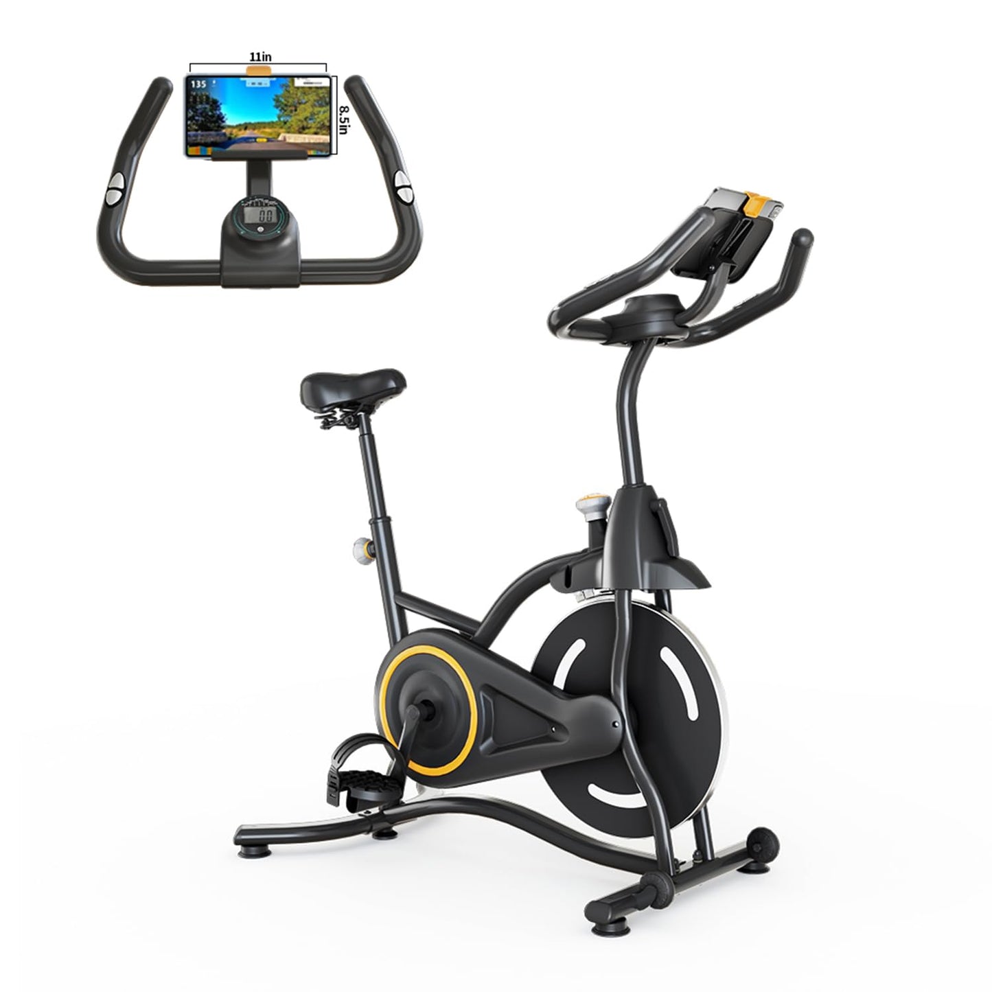 Exercise Bike,Stationary Bikes for Home,Adjustable Workout Bike, Professional Exercise Bikes for Home, Efficient Workout Bike with Smartphone Mount & Digital Pulse Display