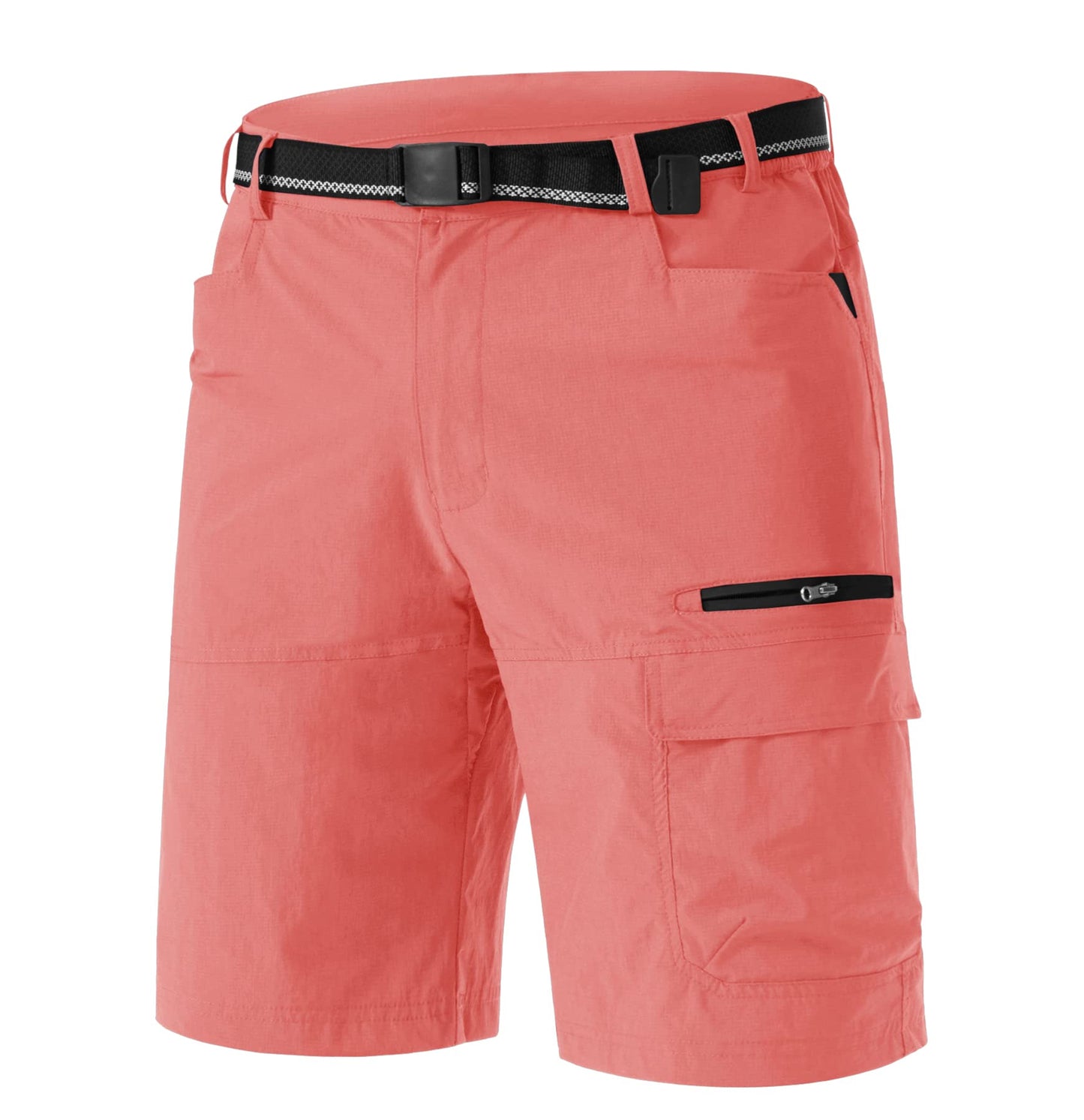 TACVASEN Mens Cargo Shorts Outdoor Lightweight Quick Dry Casual Golf Summer Hiking Dress Work Shorts Fishing Elastic Waist Pink 40
