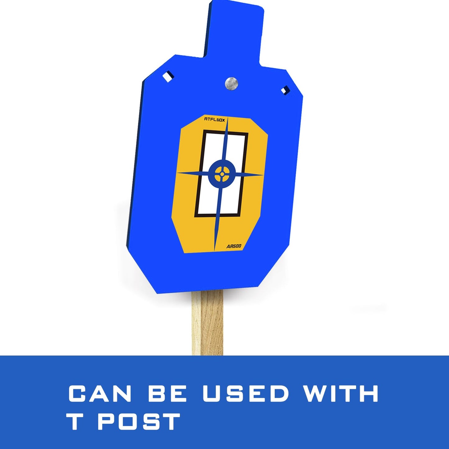 Atflbox T-Post Target Hanger for AR500 Targets, T-Post Target Brackets Mount, AR500 Steel Torso Silhouette Targets Conversion Adapter for Outdooor Shooting Practice (1 Pack)