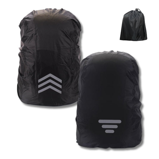 GlneYos Backpack rain Cover Waterproof with Reflective 2 Pack Dirt Repellent Thicken Rucksack Cover for Hiking Cycling Traveling Camping (Black Three-bar, M(25-40L))
