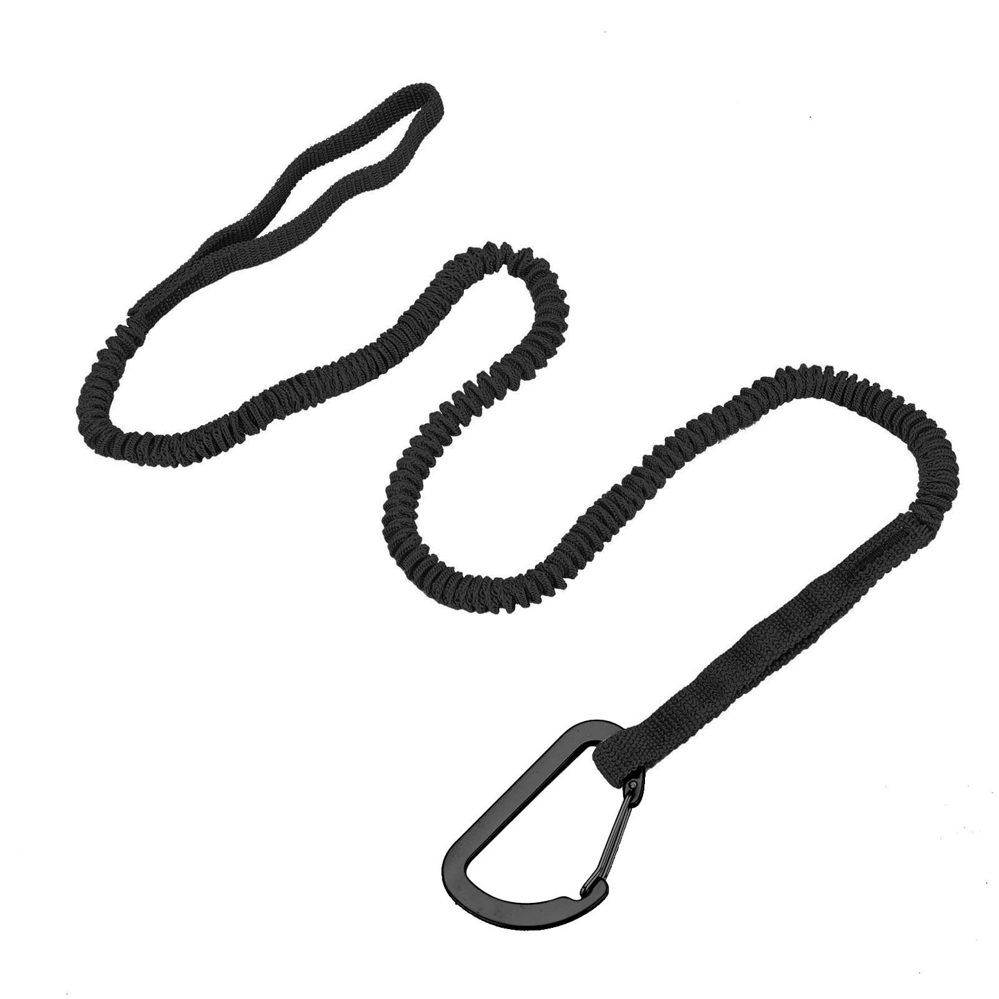 MOOCY Kayak Paddle Leash, 3-7 ft Stretchable Strap Lanyard for SUP, Canoeing, Fishing Accessories - Secure Bungee Rod Holder Tether(Black, 4 Pack)