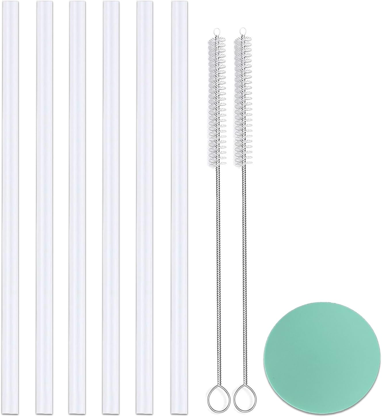 Greant 6 Pack Replacement Straws for Hydro Flask Straw Lid Wide Mouth Bottle, 9.8''L X 0.33'' W, for Hydroflask Wide Mouth Flex Straw Cap, Plastic, Cuttable