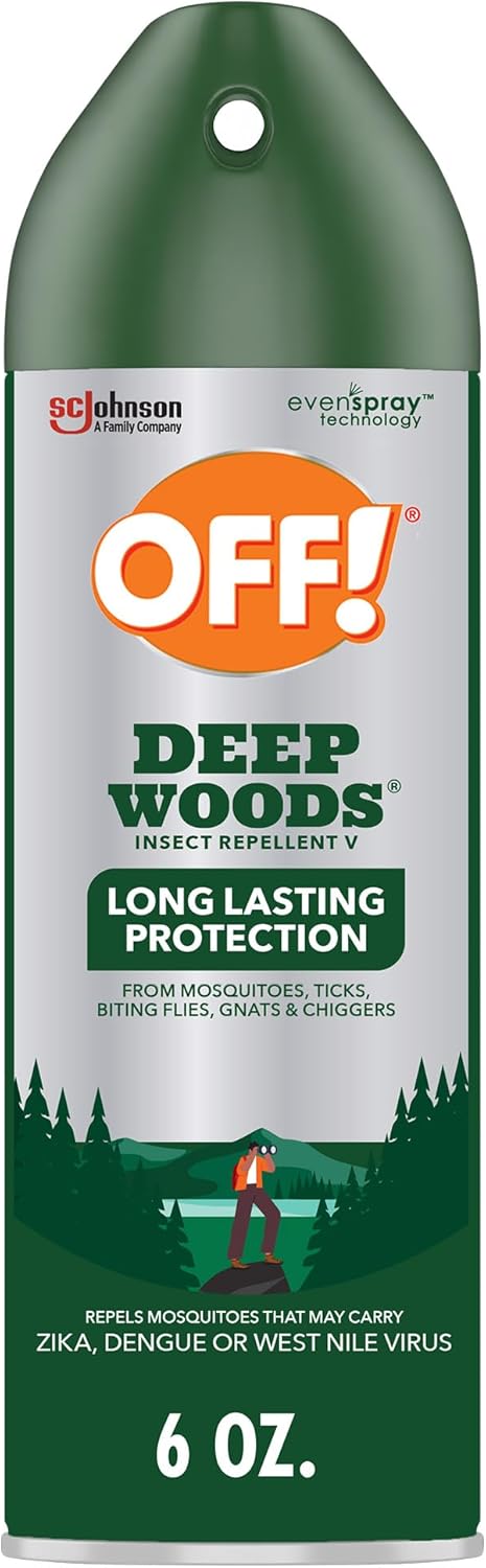 OFF! Deep Woods Insect Repellent Aerosol, Bug Spray with Long Lasting Protection from Mosquitoes and Ticks, 6 oz