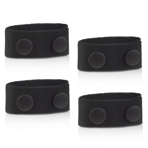 TKYPZY 4 Pcs Duty Belt Keepers Police Security Tactical Belt Keeper with Double Snaps Military Equipment Accessories Fixing Security Police Belt Law Enforcement Accessories Duty Belt Holder (Black)