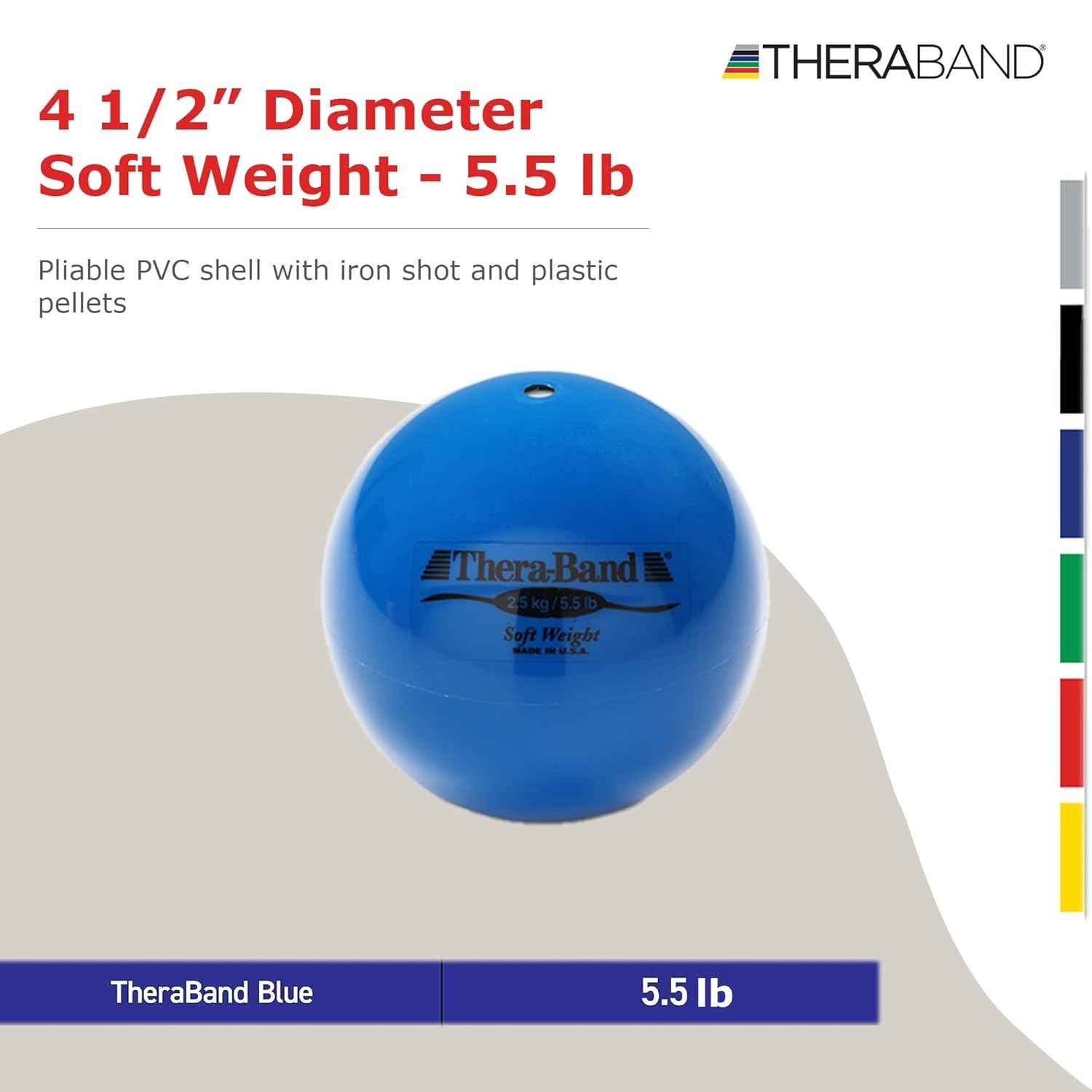 THERABAND Soft Weighted Balls Set for Baseball & Softball - 4.5" Isotonic Training for Shoulder Strength & Rotator Cuff