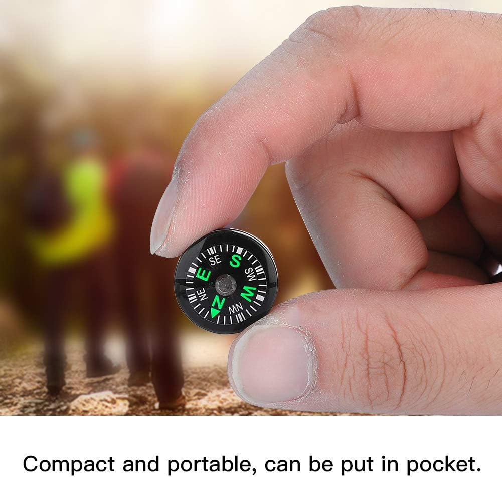 12Pcs Button Compass, Oil Filled Mini Pocket Button Compass for Camping, Hiking, Boating, Survival Bracelets Button Small