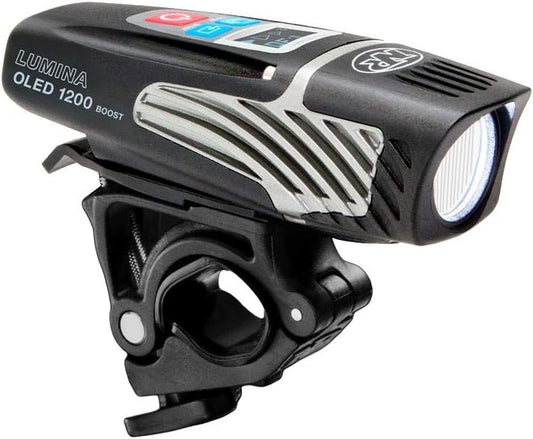 NiteRider Lumina OLED Boost 1200 Lumen USB Rechargeable Bike Headlight – OLED Display USB Rechargeable Front Bike Light 9 Modes IP64 Waterproof Road Cycling MTB Commuter eBike Safety Night Riding