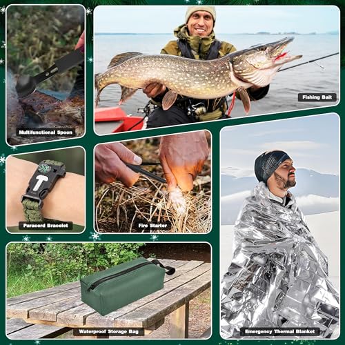 Survival Kit Advent Calendar for Men 2025-24 Days Survival Tools Advent Calendar for Adult Teen Boy, Christmas Countdown Survival Gear Gift for Outdoor Camping, Fishing, Hunting, Hiking Adventures
