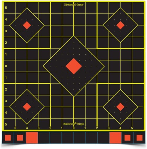Birchwood Casey Shoot-N-C 12" Self-Adhesive Reactive Targets - Instant Feedback Shooting Stickers with Repair Pasters (12 Targets, 144 Pasters)