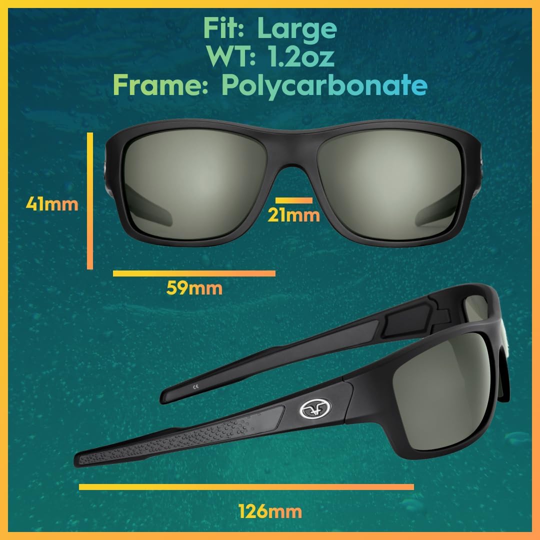 Flying Fisherman Down Sea Polarized Sunglasses with AcuTint UV Blocker for Fishing and Outdoor Sports