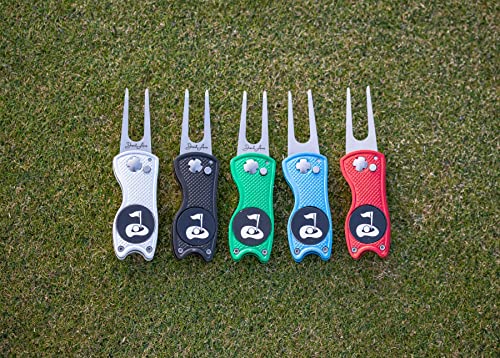 Desert Aces Black Golf Divot Repair Tool with Magnetic Ball Marker & Clip