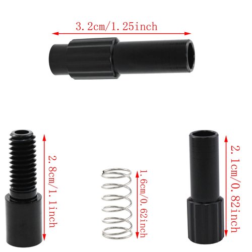 Haidong Bicycle Cable Adjuster Line Regulator Adjuster Regulator housing cover Three colors Bike Brake Cable Gear Shift Connector(red, black and silver) -6PCS