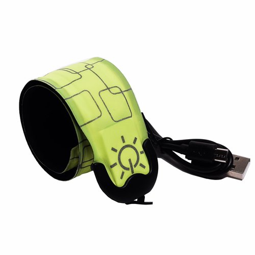 Vantone LED Safety Wristband Lights-2 Pack Rechargeable High Visibility Luminous Band Night Running Light Glow Bracelets Reflective Gear Set for Night Cycling Walking Jogging Fishing Camping (Green)
